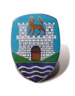 German quality Wolfsburg bonnet crest with blue background 52-59