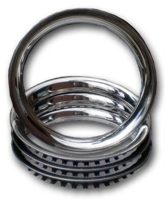 Polished stainless steel beauty rings for 14 inch steel wheels